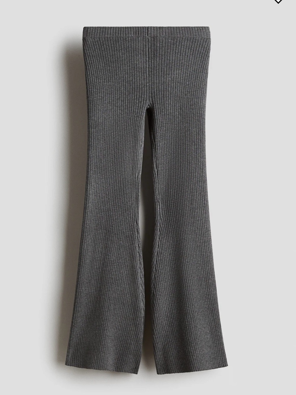 H&M Ribbed Flare Knit Jeans in Charcoal Gray
